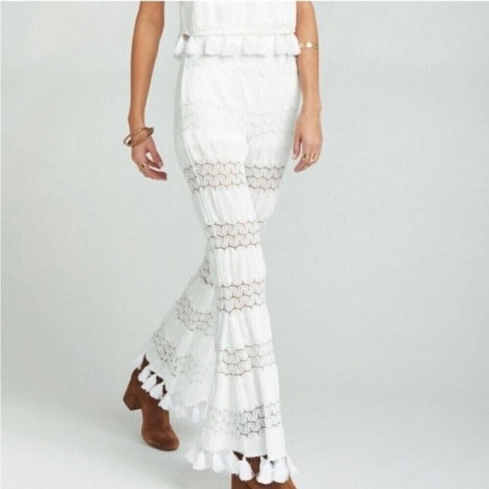 NWT Show Me Your MuMu Tassel Baby Bells Pants in Mademoiselle Lace White - Picture 3 of 9